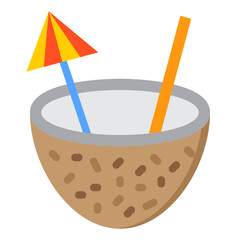 coconut flat style icon