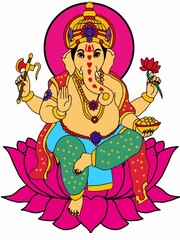 A beautiful illustrations of lord ganesha