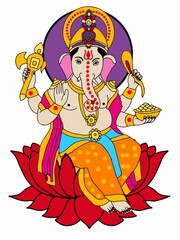 A beautiful illustrations of lord ganesha
