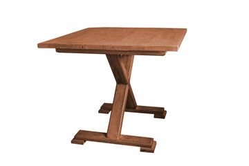 Wooden table isolated on a white background