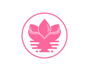 Lotus on the water vector illustration