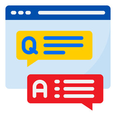Q&A flat style icon