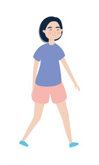 cartoon woman walking