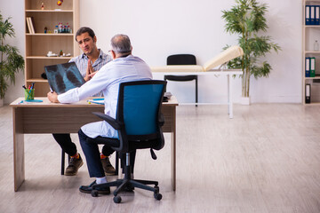 Young male patient visiting aged male doctor