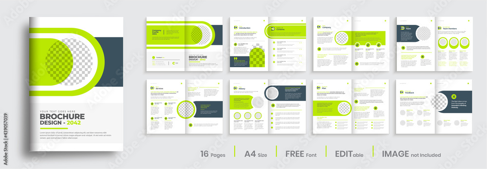 Wall mural brochure template layout design, minimal multipage business brochure template design, annual report,