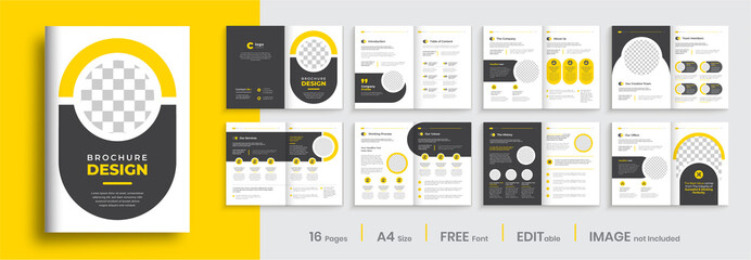 Business brochure template layout design, minimal multipage creative brochure template design, annual report, corporate company profile, editable template layout.