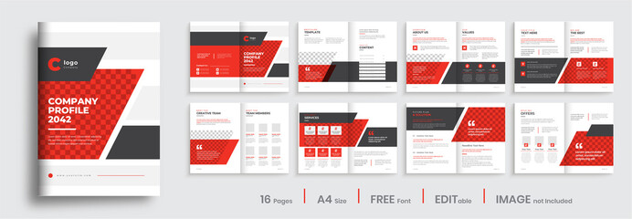 Brochure template layout design, minimal multipage business brochure template design, annual report, corporate company profile, editable template layout. - obrazy, fototapety, plakaty