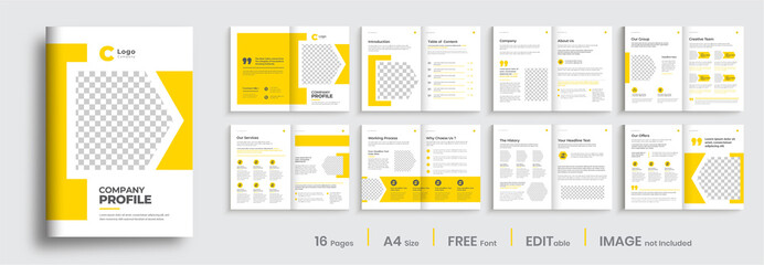 Business brochure template layout design, minimal multipage creative brochure template design, annual report, corporate company profile, editable template layout. - obrazy, fototapety, plakaty