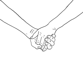 Fototapeta premium hand holds hand together