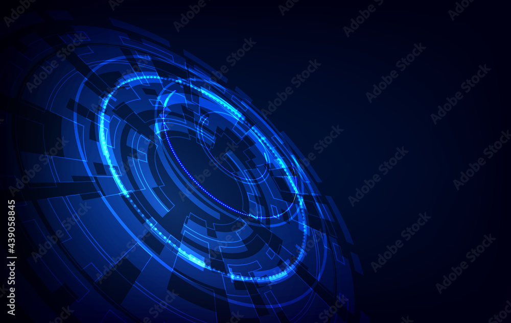Aufkleber ui hud screen tech system innovation concept background template. vector illustration.