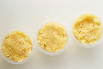 minced garlic in a container