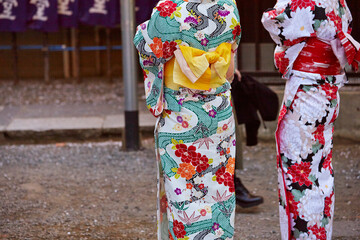 Women in kimono, travel to Japan 