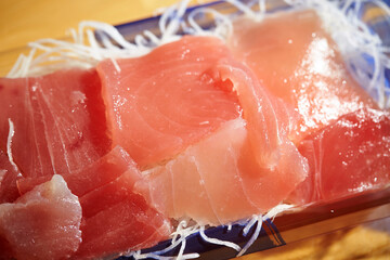 Fresh raw tuna in packaging 