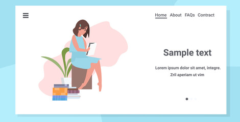 beautiful girl reading book while sitting on chair coronavirus pandemic quarantine concept