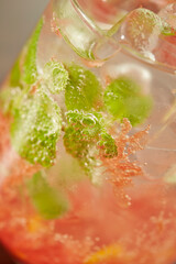 juice in a glass on the table 