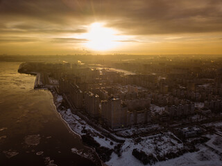 A view of the sunrise in Nizhny Novgorod