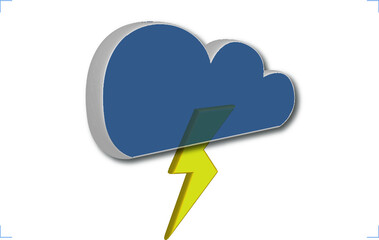 storm cloud - cloud with electrical storm indicating the cloud in a dangerous state for systems diagrams and software modelling 