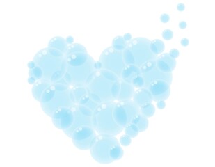 ハート01_16（ハート型になったシャボン・泡のイメージ）