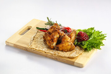 Grilled chicken wings barbecue shashlik