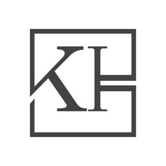 KH, HK, K and H Abstract initial monogram letter alphabet logo design