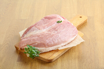 Piece of the raw pork meat