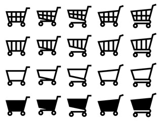 汎用ショッピングカートアイコンセット【ネット通販/シンプルイラスト】