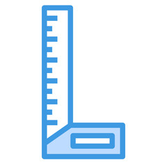 Ruler blue line icon