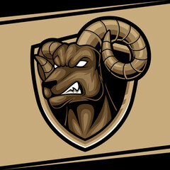 bighorn sheep esport logo mascot illustration  for gaming team and streamer  © Ilhustrator