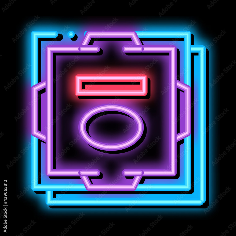 Poster processor computer component neon light sign vector. glowing bright icon processor computer componen