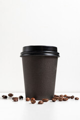 cup of coffee with beans