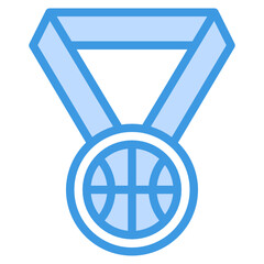Medal blue line icon