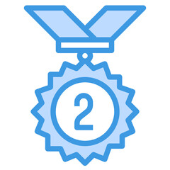 Medal blue line icon