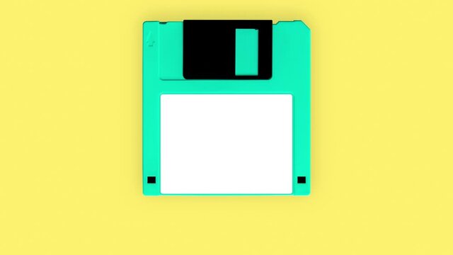 Floppy disk 3.5" inch loading with progress bar 4K animation Type a message