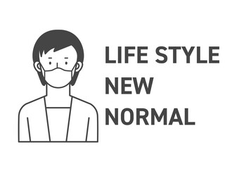 マスクをしたビジネスマン　女性　ニューノーマル　Illustration of a female businessman wearing a mask. mask. Lifestyle.