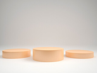 Abstract product white display podium on pastel color background. 3D rendering	
