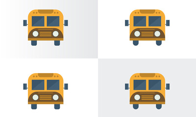 School bus. Transportation and vehicle transport, travel automobile, vector illustration.