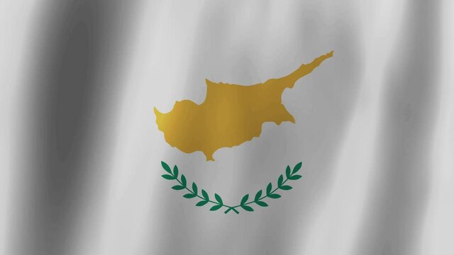Realistic Cyprus flag waving in the wind. 4K Animation.
