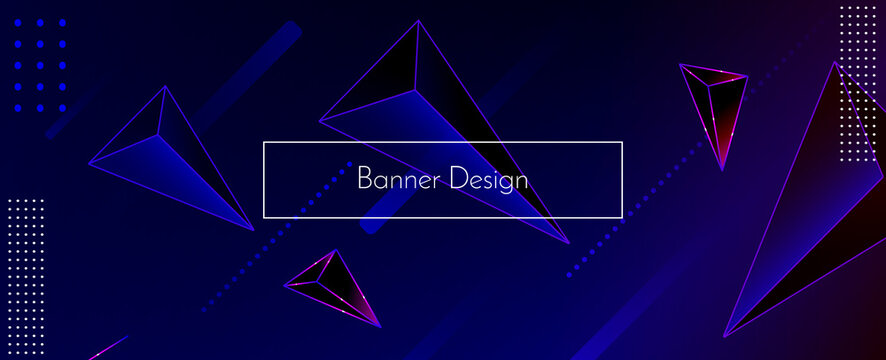 Modern stylish abstract blue moving triangular geometric elegant banner pattern background © JupiterArts