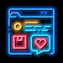 review internet shop web site neon light sign vector. Glowing bright icon review internet shop web site sign. transparent symbol illustration