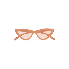 Women's glasses and sunglasses collection. Sunglasses with colored lenses. Female vector accessories. Trendy hand drawn illustration