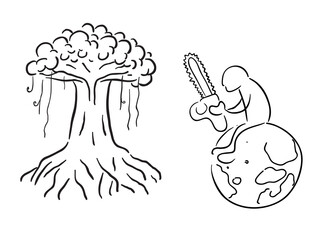 Save tree illustration