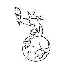 Statue of finding freedom cartoon