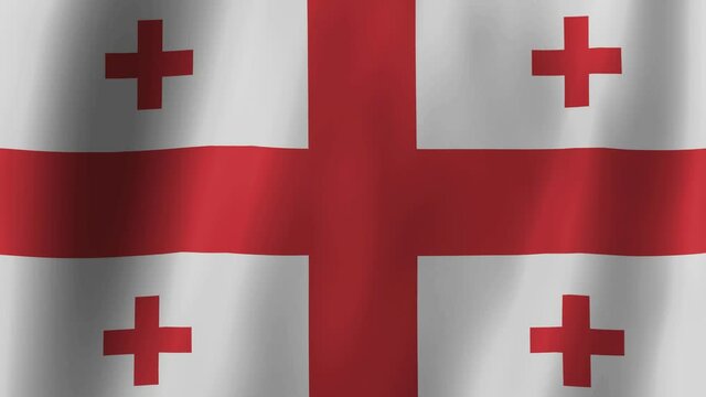 Realistic Georgia flag waving in the wind. 4K Animation.