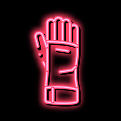 driver glove neon light sign vector. Glowing bright icon driver glove sign. transparent symbol illustration