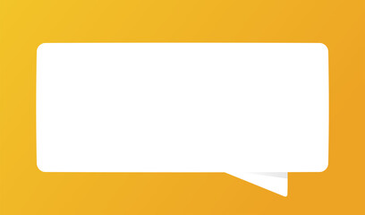 An empty white speech bubble on an orange background. Communication, comment or message symbol.