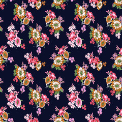 Obraz na płótnie Canvas seamless vector flower design pattern on background