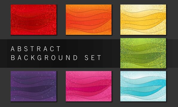 Abstract Background Colorful Multicolor Rainbow colors set collection with wave design and halftone texture