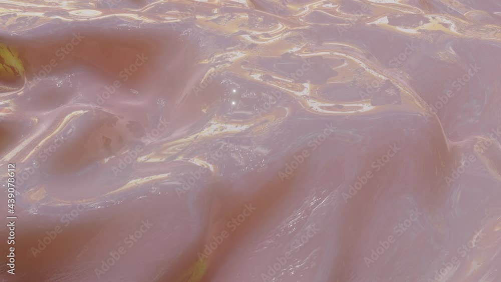 Poster soft pink moving wave surface with highlights. looped animated background. 3d render.