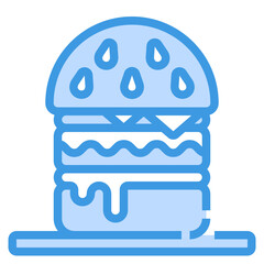 Burger blue line icon