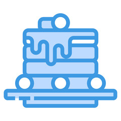 Cake blue line icon
